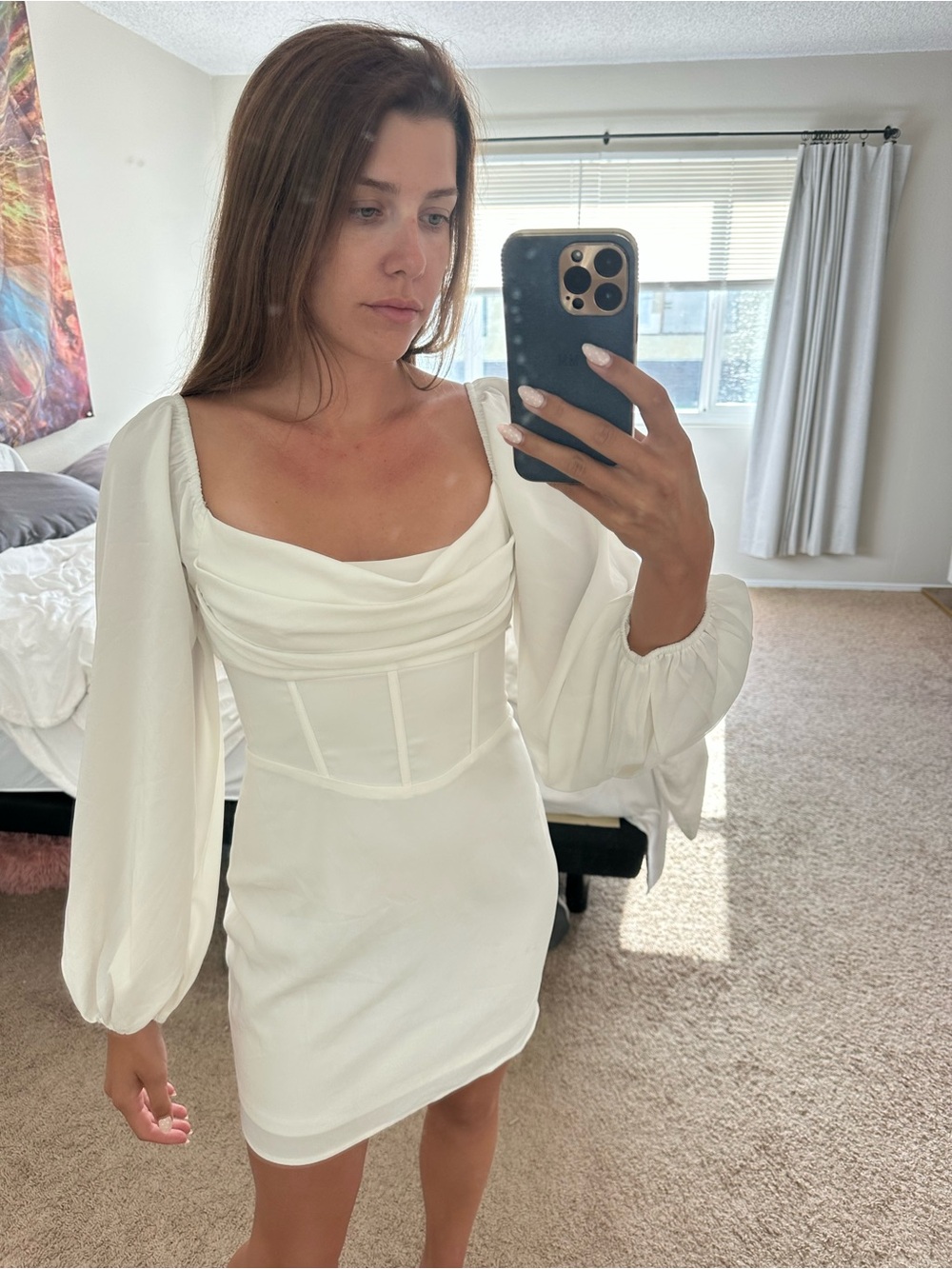 Princess Polly White Lillie Balloon Puff-Sleeve Mini Dress - Picture 7 of 9